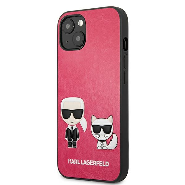ETUI Karl Lagerfeld KLHCP13SPCUSKCP iPhone 13 mini 5.4" fucsia/fucsia hardcase Ikonik Karl & Choupette CASE