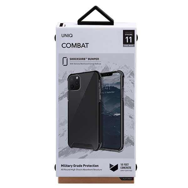 Uniq Hülle für Combat iPhone 11 Pro Max schwarz / kohlenstoffschwarz
