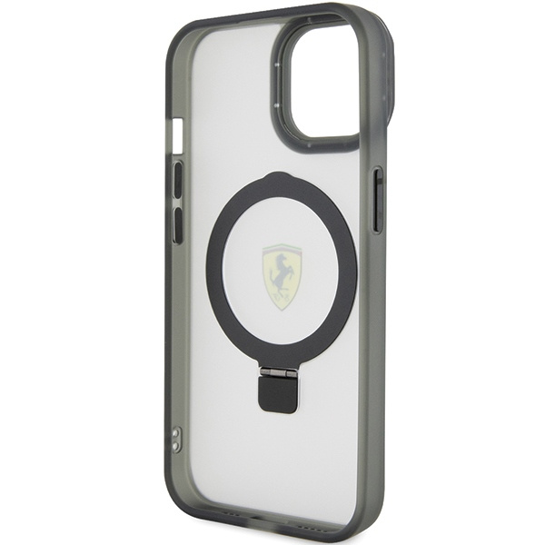 Hülle Ferrari FEHMP15SUSCAK iPhone 15 6.1" schwarz/schwarz hartcase Ring Stand 2023 Collection MagSafe Case