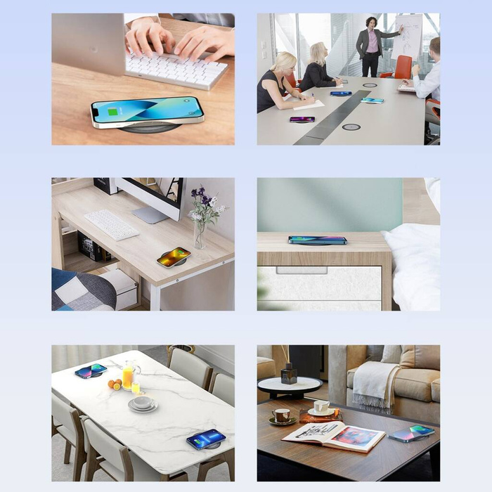 [RETURNED ITEM] Caricabatterie a induzione da banco Choetech 10W + caricatore EU con cavo di alimentazione nero (T590-F)