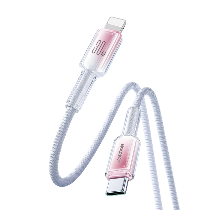 Joyroom S-A42 Crystal-Clear Series 30W USB-C – Lightning Kabel 1,2 m – Weiß