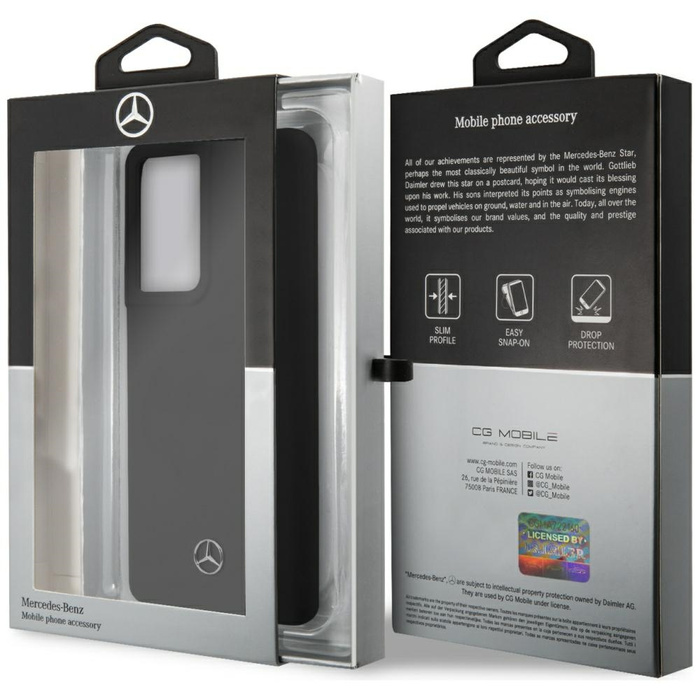 Case MERCEDES Samsung Galaxy S21 Ultra Silicone Line MEHCS21LSILBK Black Hardcase
