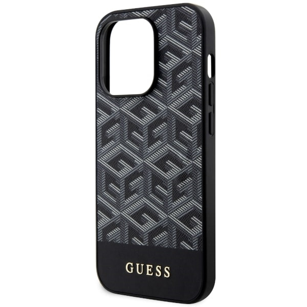 Funda Guess GUHMP14LHGCFSEK iPhone 14 Pro 6.1" negro/negro durocase GCube Stripes MagSafe Case