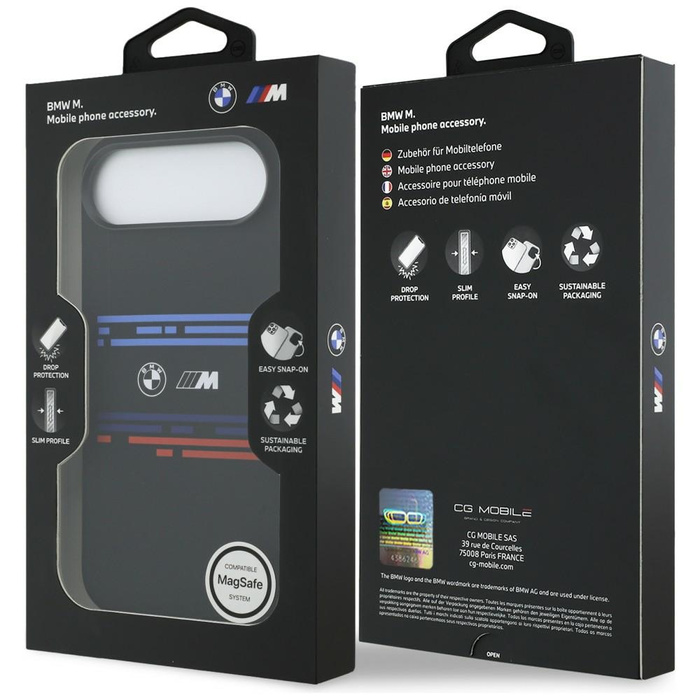 Etui BMW M Silicon Horizontal Line       MagSafe do iPhone Air czarny