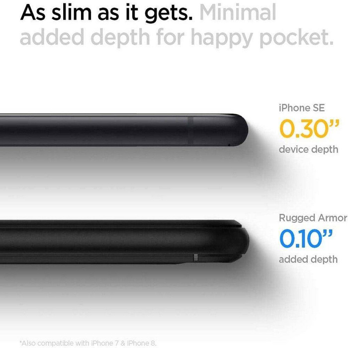 SPIGEN Rugged Armor iPhone SE 2020 Schwarzes Hülle