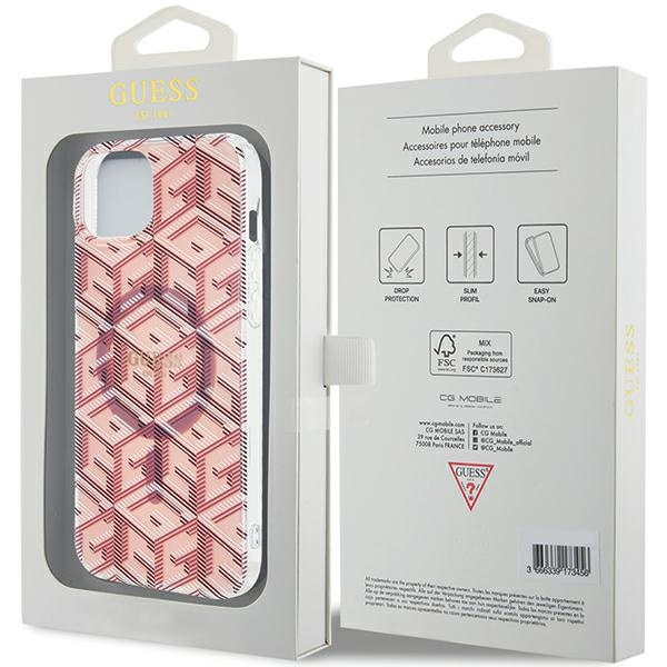 Etui Guess GUHMP15MHGCUSTGP iPhone 15 Plus / 14 Plus 6.7" różowy/pink hardcase IML GCube MagSafe Case