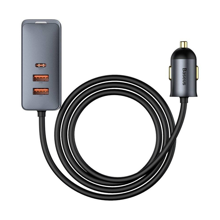 Baseus Share Together 3x Chargeur de voiture USB / USB Type C 120W PPS Quick Charge Power Delivery gris (CCBT-B0G)