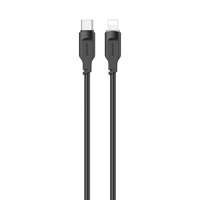 USAMS Kabel USB-C na Lightning PD Rychlé nabíjení Lithe Series 1,2 m 20W černá/černá SJ566USB01 (US-SJ566)