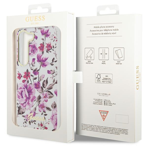 Hülle Guess GUHCS23MHCFWST S23 Plus S916 weiß/weiß hartcase Flower Collection Case