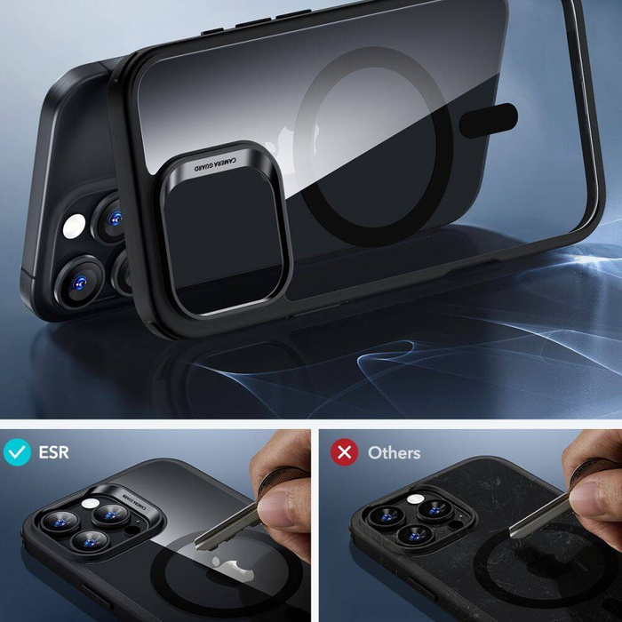 Etui Esr Classic Hybrid Halolock Magsafe & Tempered Glass iPhone 16 Pro Clear/black
