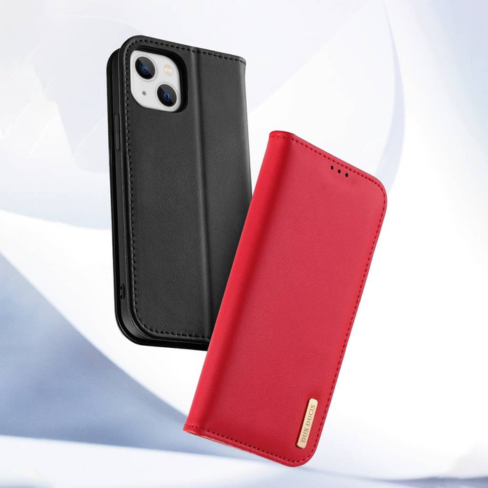 Dux Ducis Hivo Leather Flip Cover Originální kožená peněženka na karty a dokumenty iPhone 14 Plus červená