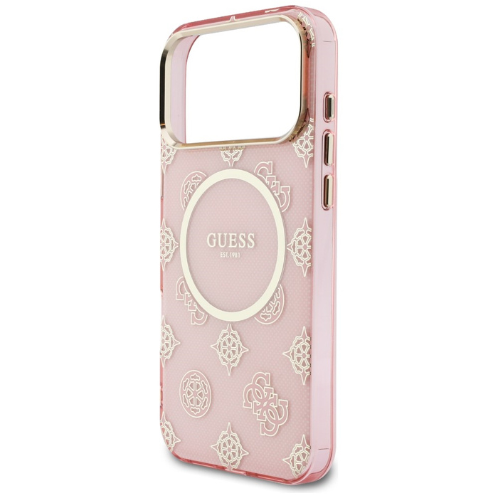 Etui Guess IML Peony Dot MagSafe do      iPhone 17 Pro Max różowy
