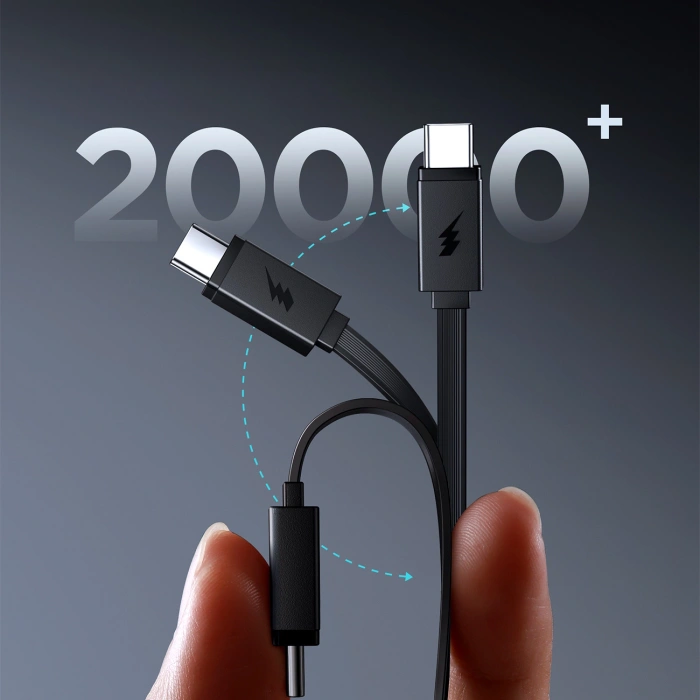 Powerbank Joyroom JR-PR1 10000mAh 22,5W z wbudowanym zwijanym kablem USB-C - czarny