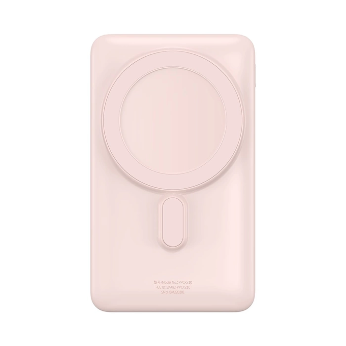 [APRÈS RETOUR] Banque d'alimentation Baseus Magnetic Bracket avec chargement sans fil MagSafe 10000mAh 20W Overseas Edition rose (PPCX000204) + Câble USB Type C Baseus Xiaobai Series 60W 0.5m