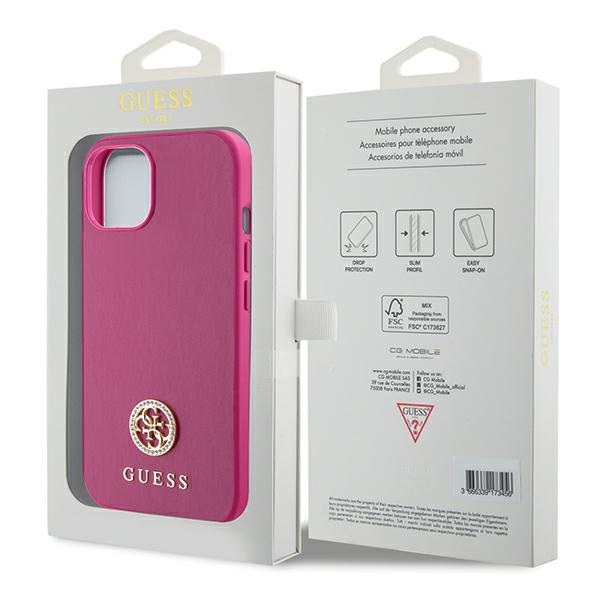 Guess GUHCP15SPS4DGPP iPhone 15 6.1" rosa/rosa durocase Logo Strass Metal