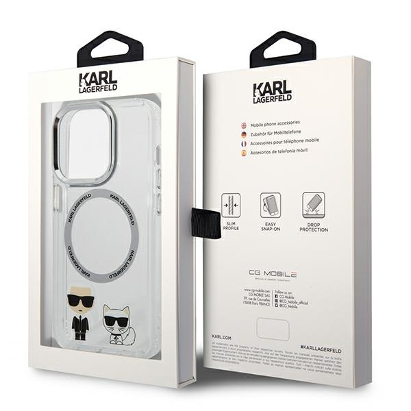 Case Karl Lagerfeld KLHMP14XHKCT iPhone 14 Pro Max 6.7" hardcase transparent/transparent Karl &amp; Choupette Aluminum MagSafe