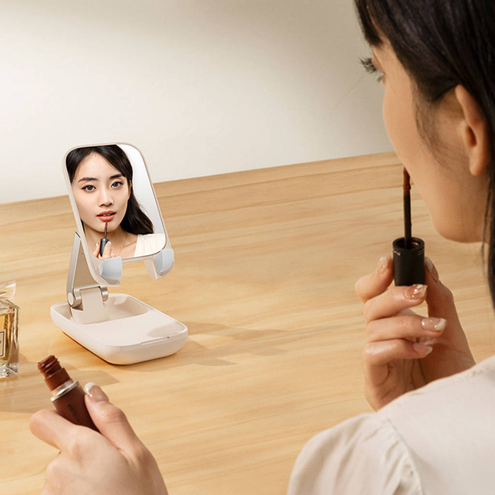 Baseus Seashell Series nastavitelný stojan na telefon se zrcátkem - fialový