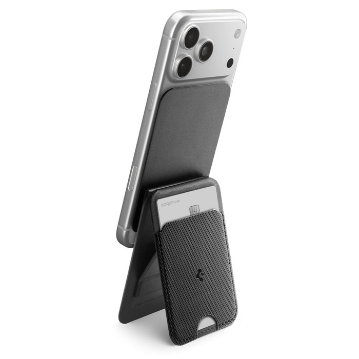SPIGEN S314-3 SLIM FOLD TRIPOD MAGSAFE UNIVERSAL MAGNETIC CARD HOLDER BLACK