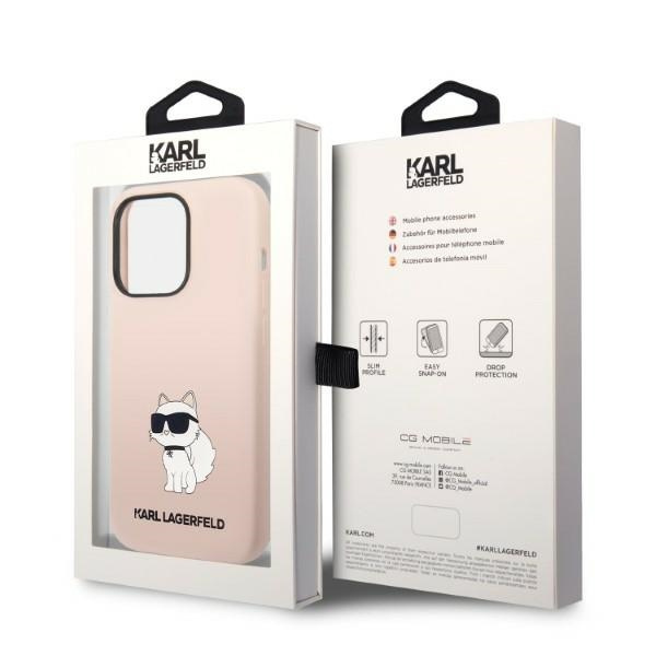 Funda Karl Lagerfeld iPhone 14 Pro Max 6.7" durocase rosa/rosa Silicona Choupette