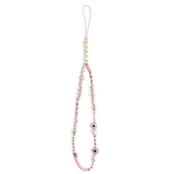 GUESS Phone Strap Beads Shell Pink Pendant