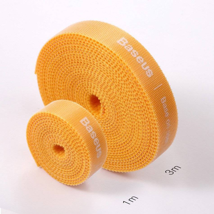 Baseus Rainbow Circle con gancio e anello Cinghie - Nastro in velcro Organizzatore per cavi in velcro 3 m grigio (ACMGT-F0G)