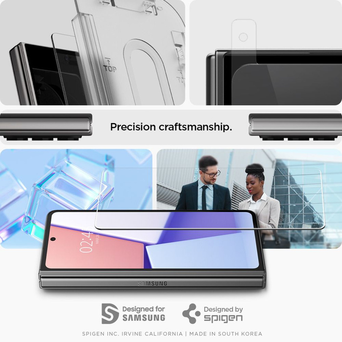 Vidrio Templado Spigen GLAS.TR "EZ FIT" 2-PACK GALAXY Z Fold 5 TRANSPARENTE