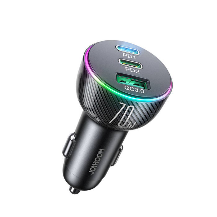Nabíječka do auta Joyroom 70W se 3 porty: USB, 2 x USB C černá (JR-CL26)