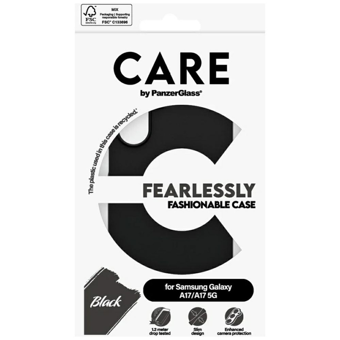 Etui CARE by PanzerGlass Fearlessly      Fashionable do Samsung Galaxy M17 5G / A17 / A17 5G czarny