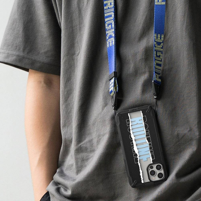 Ringke Fusion X Design Hülle gepanzerte Hülle mit Rahmen für iPhone 12 Pro Max schwarz (Ticketband) (XDAP0024)