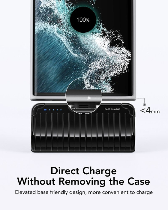 Powerbank Veger PlugOn (W0558) PD QC3.0 3A 20W 5000 mAh z wbudowanym złączem Typ C czarny