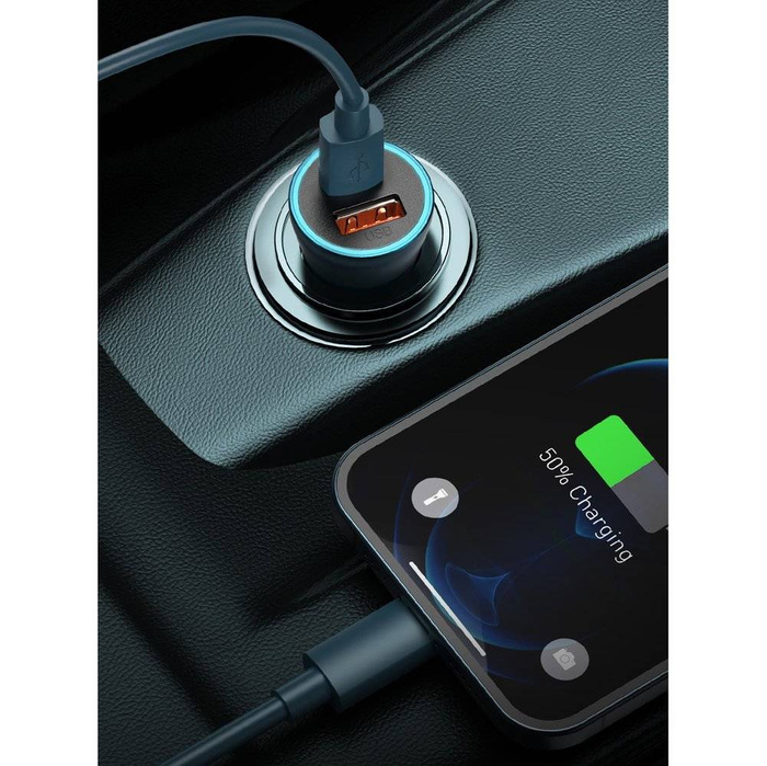 Baseus Golden Contactor Pro schnelles USB-Autoladegerät Typ C / USB 40 W Power Delivery 3.0 Quick Charge 4+ SCP FCP AFC + USB-Typ-C-Kabel - Lightning (TZCCJD-B0G)