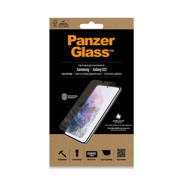 PanzerGlass E2E Microfracture Sam S22 G901 Case Friendly AntiBacterial schwarz/schwarz 7293