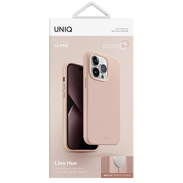 UNIQ hülle Lino Hue iPhone 14 Pro 6.1" MagKlick Aufladen rosa/rosa