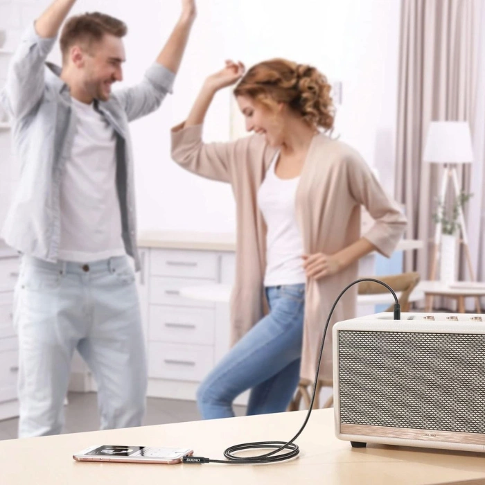 Kabel AUX Dudao L12S mini jack 3.5mm 1m 3 polowy stereo - czarny