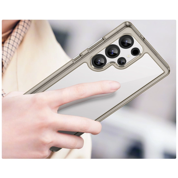 Outer Space Silikonhülle mit Gelrahmen für Samsung Galaxy S25 Ultra – Transparent und Schwarz