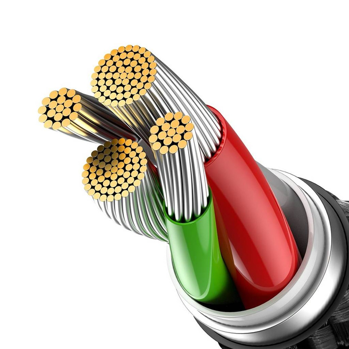 Cable Baseus Glimmer Series con carga rápida USB-C - Lightning 480Mb/s 2.4A 2m negro