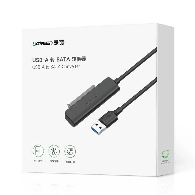 Ugreen HDD SSD 2,5'' SATA III 3.0 - USB 3.2 Gen 1 (USB 5 Gbit/s) Adapter schwarz (70609 CM321)