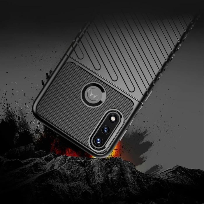Thunder Case elastyczne pancerne etui pokrowiec Motorola Moto E7 Power czarny