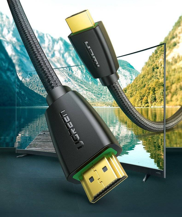 Ugreen strong cable HDMI 2.0 nylon braided cable 4K 60 Hz 3D 18 Gbps HDR ARC Ethernet (HEC) 48 bit 1.5 m black (HD118 40409)