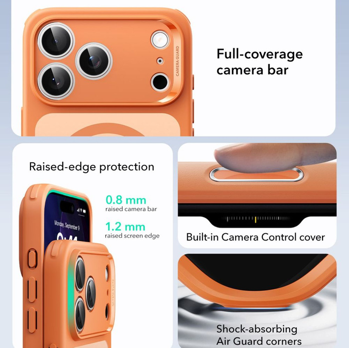 ESR CLASSIC HYBRID MagSafe IPhone 17 PRO MAX FROSTED ORANGE