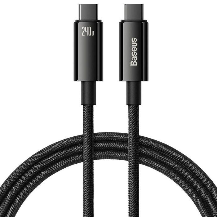 [RETURNED ITEM] Kabel USB C - USB C 480Mb/s 240W 3m Baseus Tungsten Gold CAWJ040101 - černý
