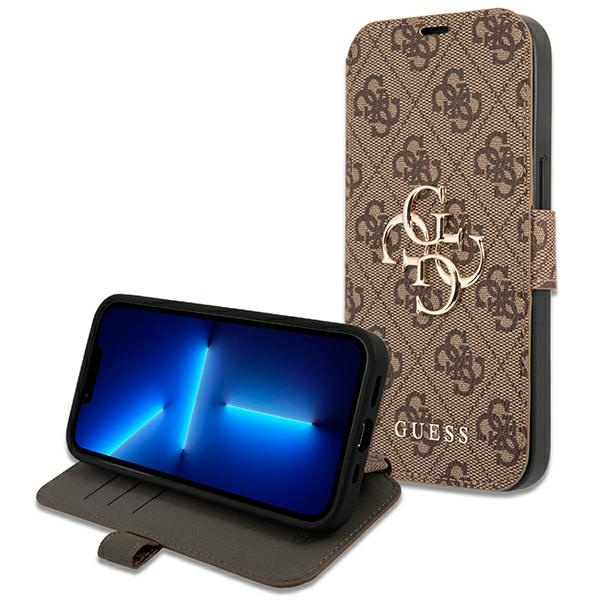 Guess GUBKP13L4GMGBR iPhone 13 Pro / 13 6.1" marrone/marrone libro 4G Big Metal Logo