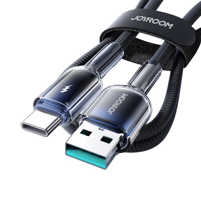Joyroom S-A42 Crystal-Clear Series 3A USB-A - USB-C cable 1.2m - black