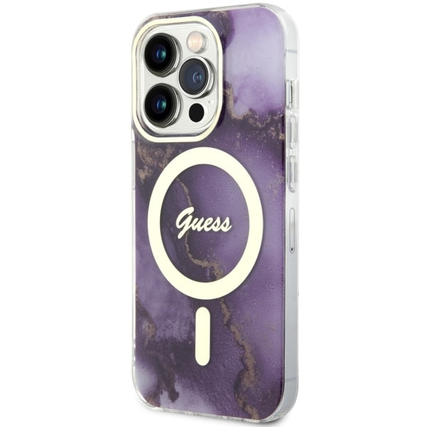 Coque Guess GUHMP14LHTMRSU iPhone 14 Pro 6.1" violet/mauve durcase Golden Marble MagSafe Case