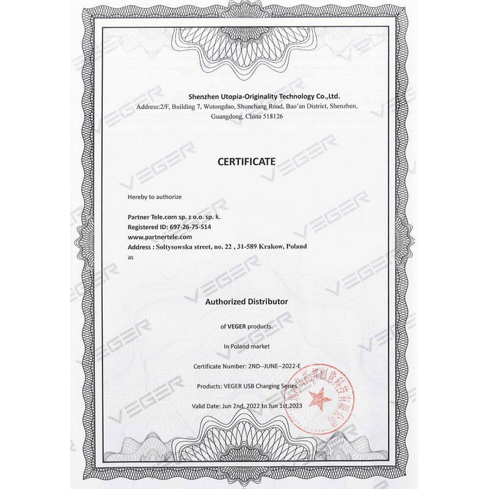 Powerbank Veger A11S (W1133) PD QC3.0 2A 20W 10000 mAh czarny