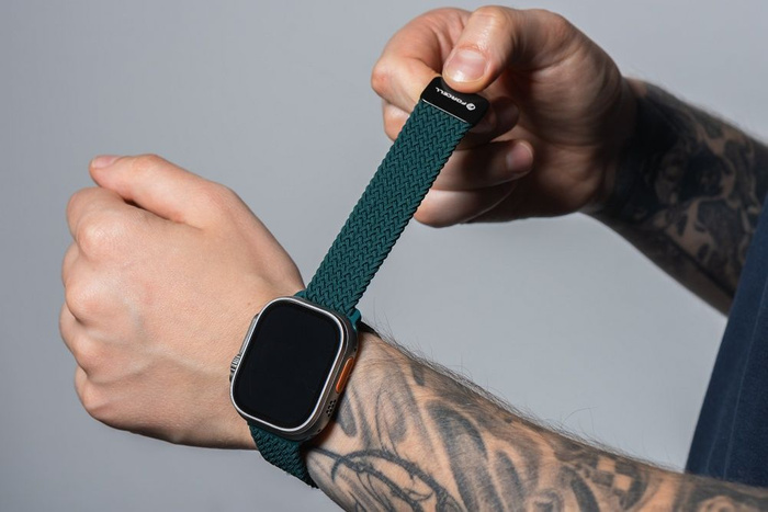 Pasek do Apple Watch Forcell F-Design FA02 magnetyczny nylon 38 / 40 / 41 mm ciemny zielony