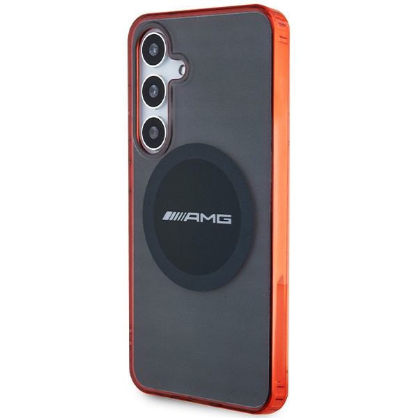Etui AMG AMHMS24S23HBCK Galaxy S24 S921 czarny/black hardcase Transparent Bicolor MagSafe Case