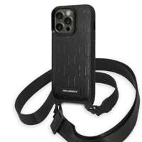 Karl Lagerfeld KLHCP14LSTMMK iPhone 14 Pro 6,1" hardcase black/black Monogram Plaque Logo Strap