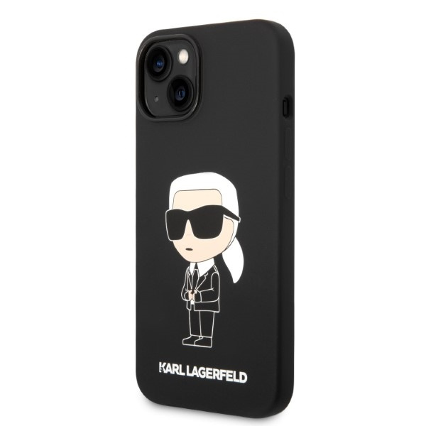 Telefontok Karl Lagerfeld iPhone 14 Plus 6.7" keménycase fekete/fekete szilikon Ikonik szilikon Ikonik