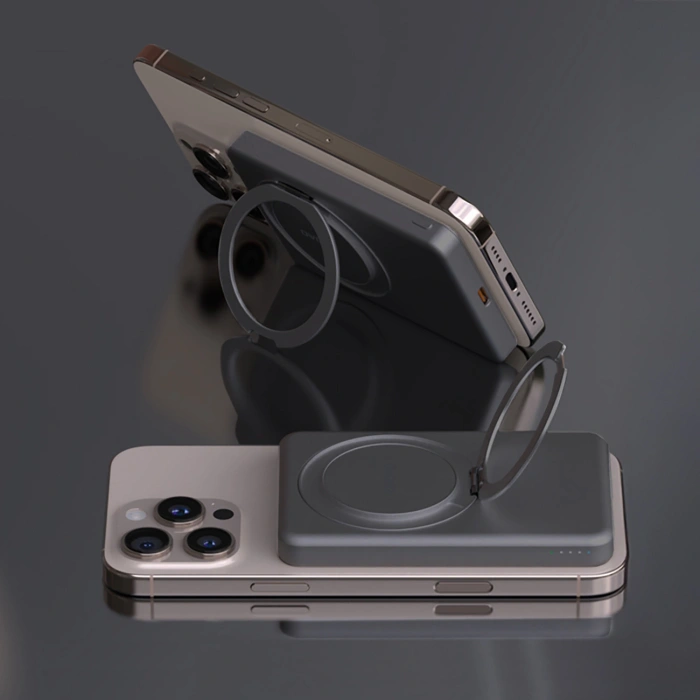 Powerbank Dudao K28S 20W PD 5000mAh z MagSafe i podstawką - szary